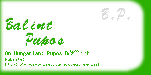balint pupos business card